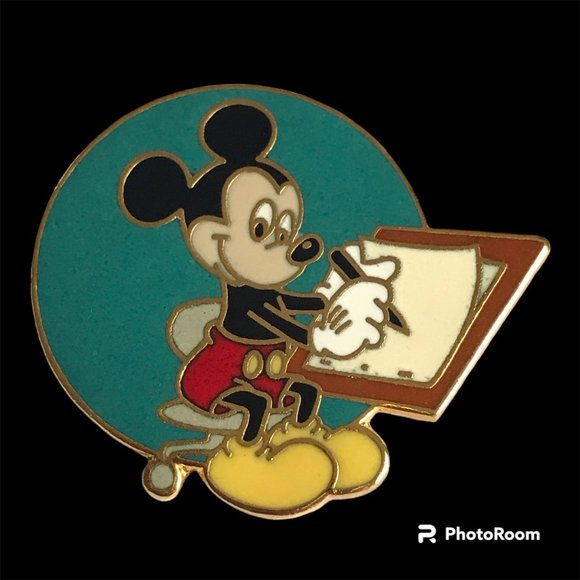 Vintage Disney Mickey Animator Pin Lapel Artist Signed Taiwan Rare Disneyana - Picture 3 of 10